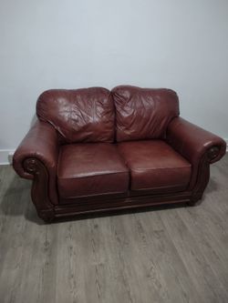 Real leather loveseat