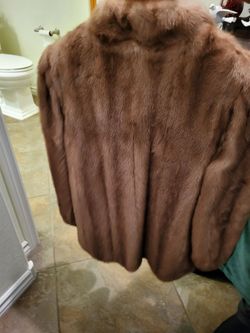 Mink jackets won a sega mink won a hopper mink.Both soft, perfect one a small won a medium