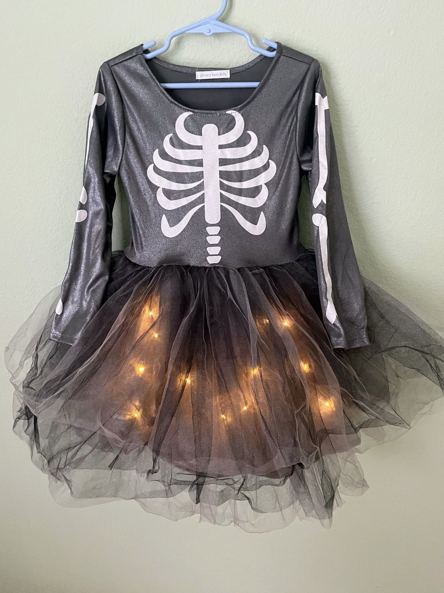 Light Up Halloween Skeleton Kids Costume , 4-6 yo