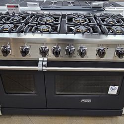 Viking® 5 Series 48" Cast Black Freestanding Natural Gas Range