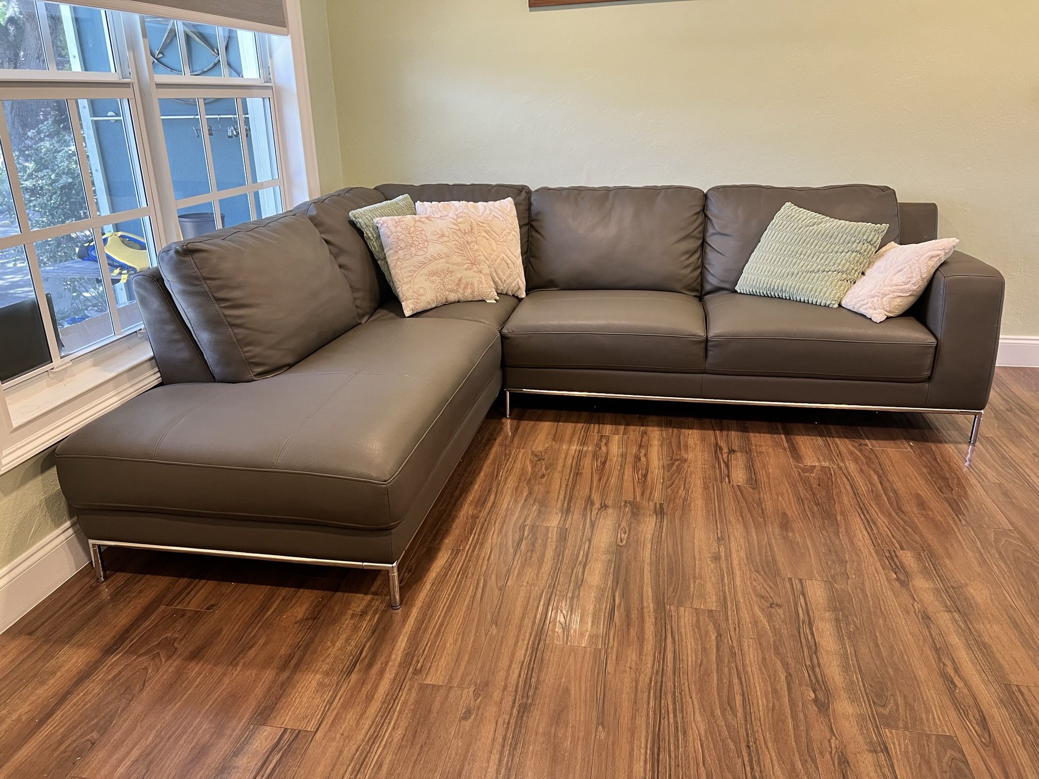 Gray Leather Sectional for Sale in Stuart, FL OfferUp