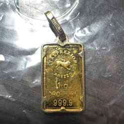 Italpreziosi Gold Bar Pendant