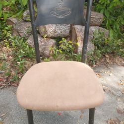 Metal Coffee Design On The Back Chair 