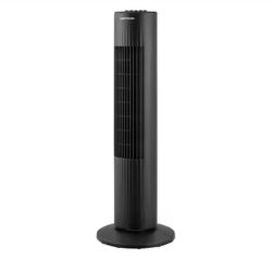 Hampton Bay 29 in. 3-Speed Oscillating Tower Fan in Black with Easy Carry Handle New box $24