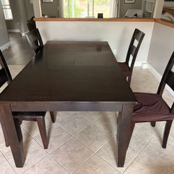Large Extendable Real Wood Table For 6