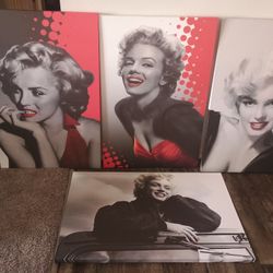 4 Piece Set Of Marilyn Monroe Canvas Collection 