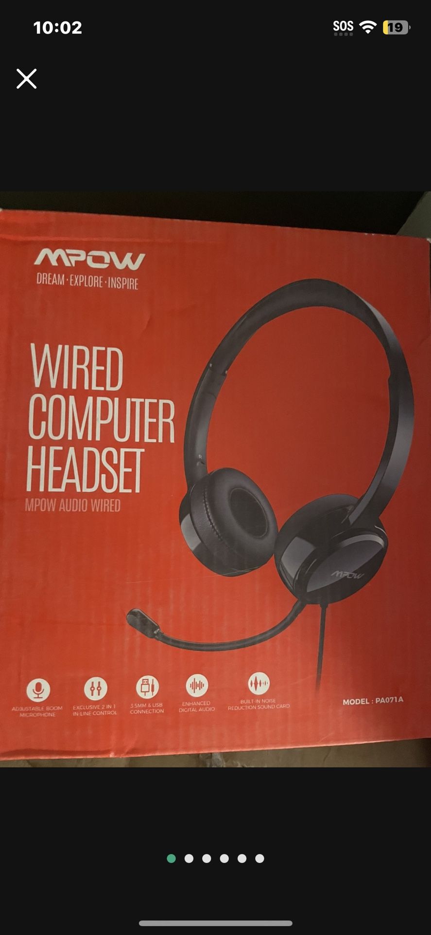 Mpow Single-Sided USB Headset with Microphone, Over-The-Head Computer Headphone for PC, 270 Degree Boom Mic for Right/Left Ear, Comfort-fit Call Cente