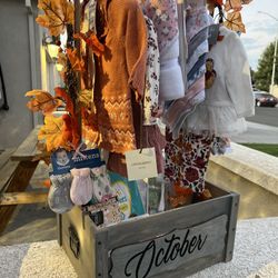 Baby, Birthday , Wedding. Wooden Basket