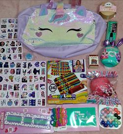 Girls surprise squishy BTS stickers and more