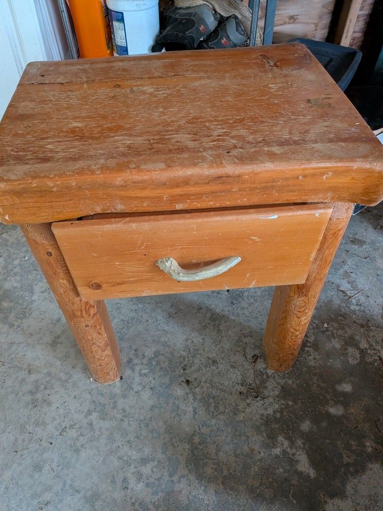 Handmade Wooden End Table 