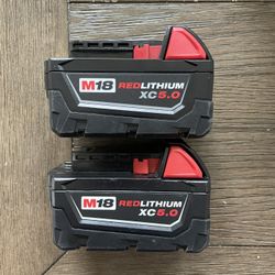 2 Milwaukee M18 Batteries