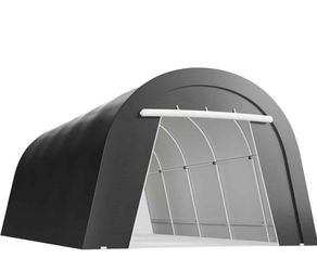 Heavy Duty Carport 12X25FT, Portable Garage with 2 Roll Up Doors Vents and Metal Round Roof, Outdoor Storage shed Car Port Canopy Tent for Garden Tool