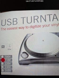 USB Turntable, 110V.  $75 OBO