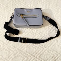 DKNY Classic Chelsea Dome Crossbody Camera Bag Womens Baby Blue Leather