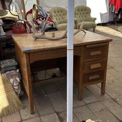 Antique Oak Student Size Desk 