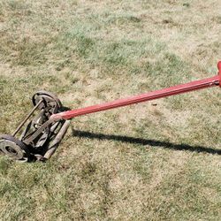 Old vintage rotary reel push mower