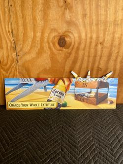 Vintage Corona Extra Metal Sign - Embossed Die-Cut Bar Decor, 22.75” x 10”