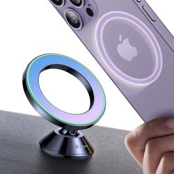 VICSEED Fit For MagSafe Car Mount [Colorful Gradient] Magnetic Phone Holder For Car Dashboard [Lasting & Never Fall] All Metal Sturdy Phone Mount For 