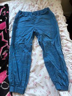 Blue Jogger Pants with Elastic Waist