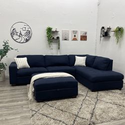 Blue Sectional Couch - Free Delivery 