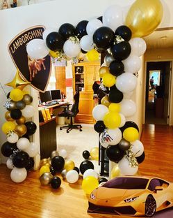 Lamborghini Balloon Garland Yard sign birthday