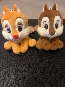 Chip and dale plush keychain