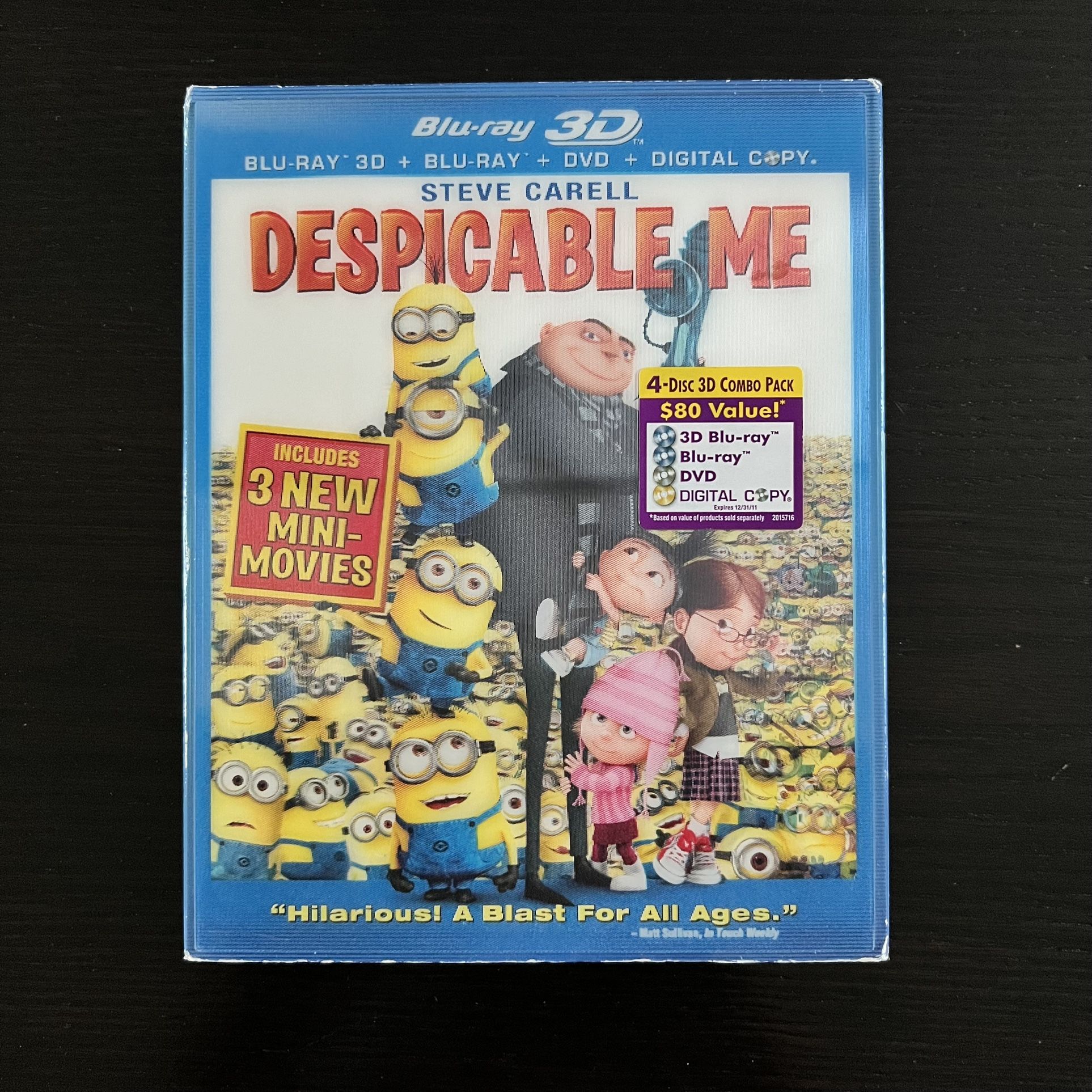 Despicable Me Kid’s 3D Blu-Ray, Blu-Ray, DVD & Digital Movies w/ Slipcover