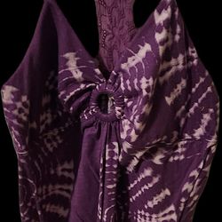 Self Esteem XL Purple Crochet Back Dress