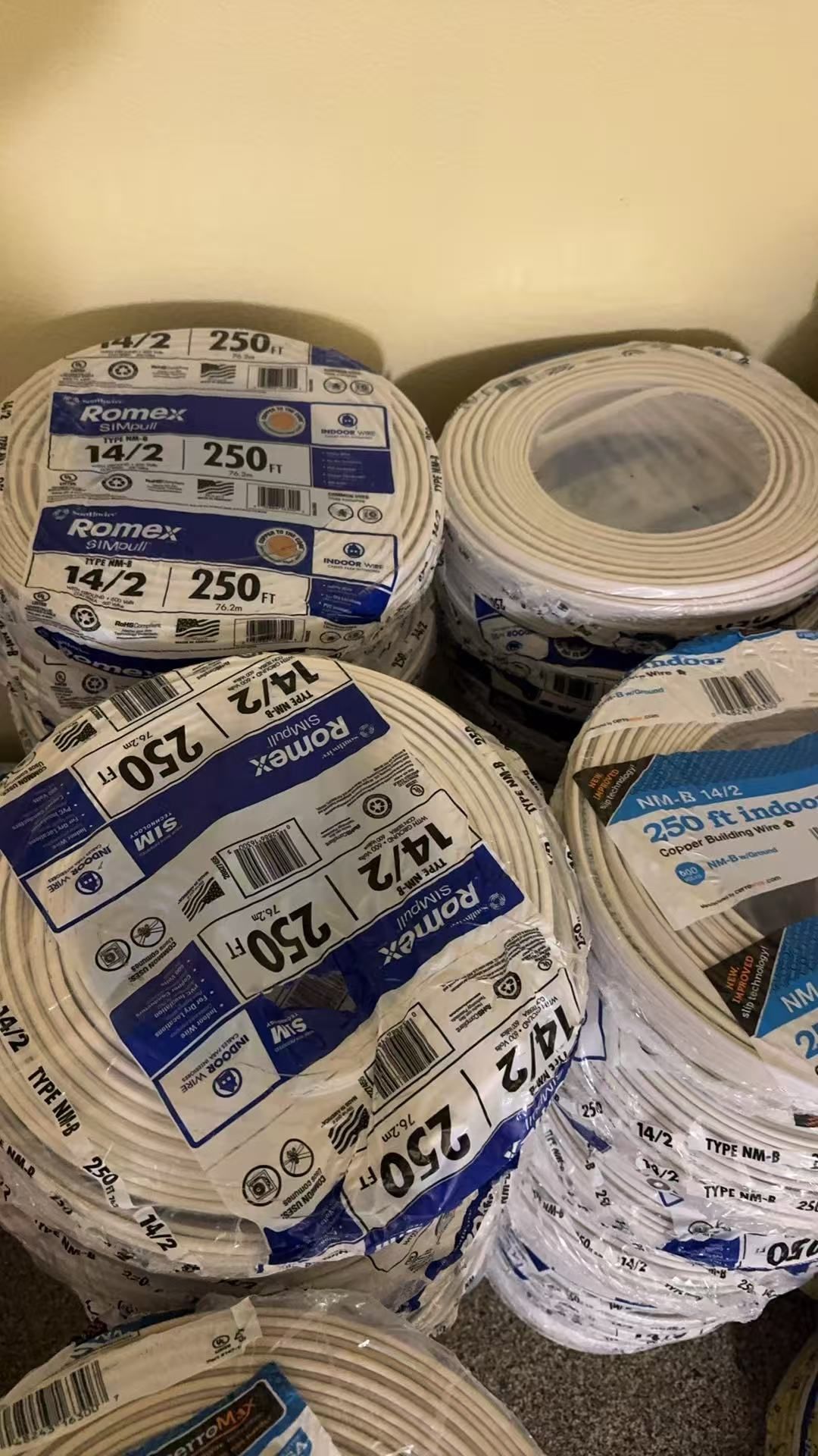 250 ft. 14/2 Solid Romex SIMpull CU NM-B W/G Wire