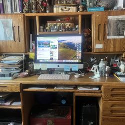 Price Drop Office Desk With Hutch And File Cabinet