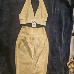 Goddess Glow Halter Top And Skirt