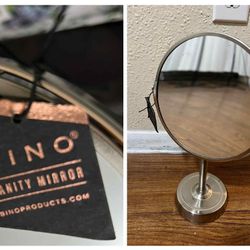 New Stainless Steel BINO Vanity Mirror Double Faces