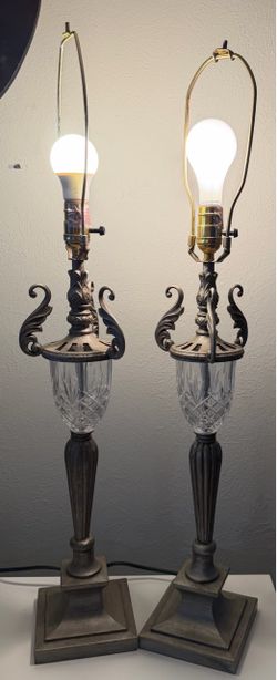 Vintage 33” Neoclassical Table Lamps – Working Pair (Set of 2)