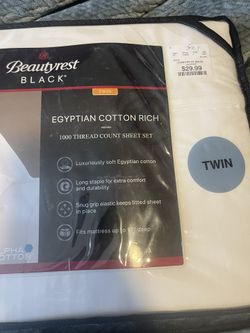 2 Beautyrest Black TWIN Sheet Set Egyptian Cotton Rich 1000 Thread Count Soft