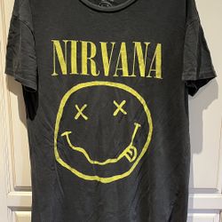 Nirvana Women Black Size L Long Live Nation Cotton T-shirt or T-Shirt Dress