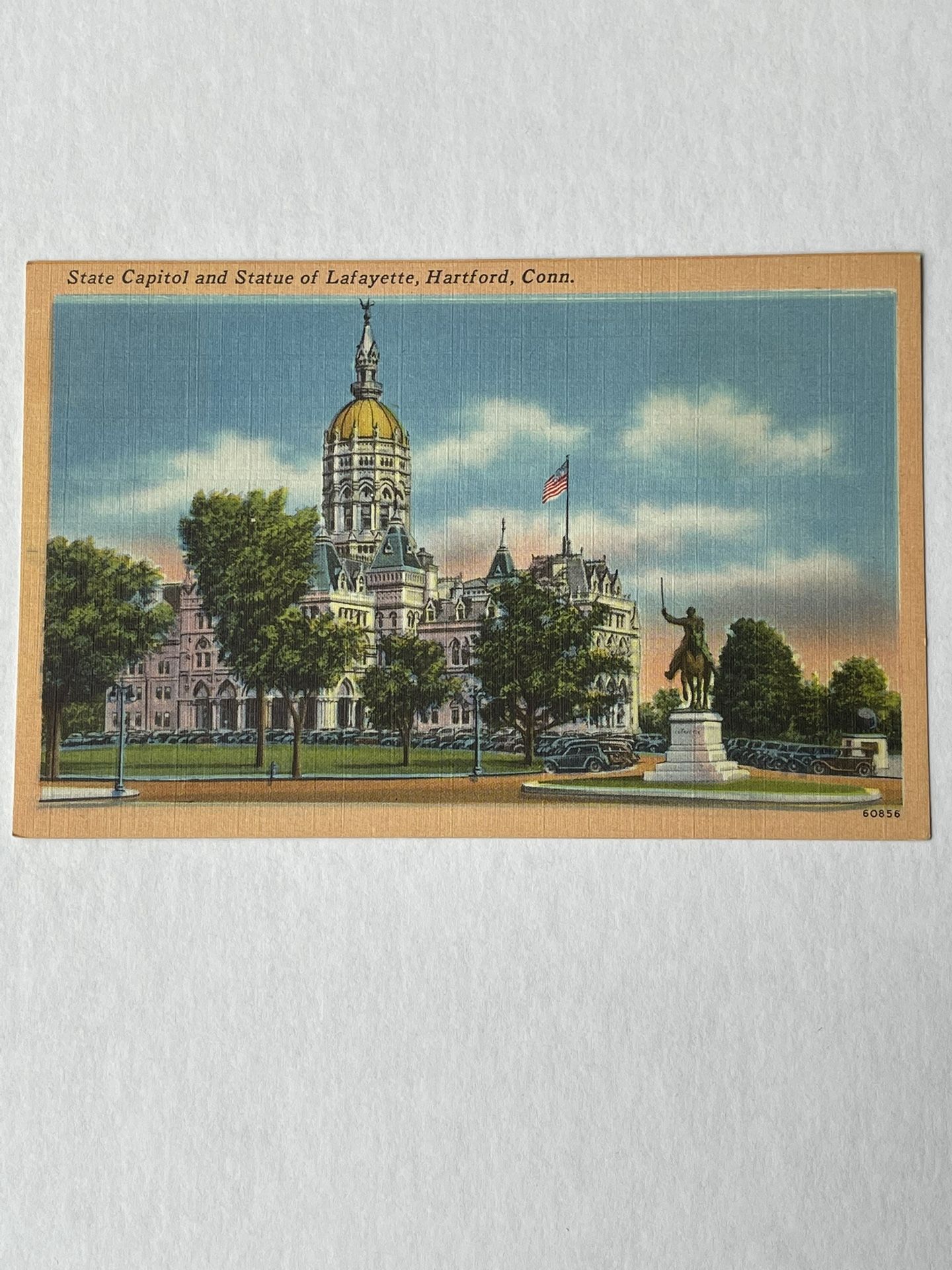 Unposted Postcard State Capitol And Statue Of Lafayette, Hartford, Conn