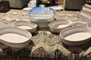 French White Corning White Oval Bakeware