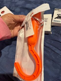 Orange Silicone S-Hook with Suction Cup