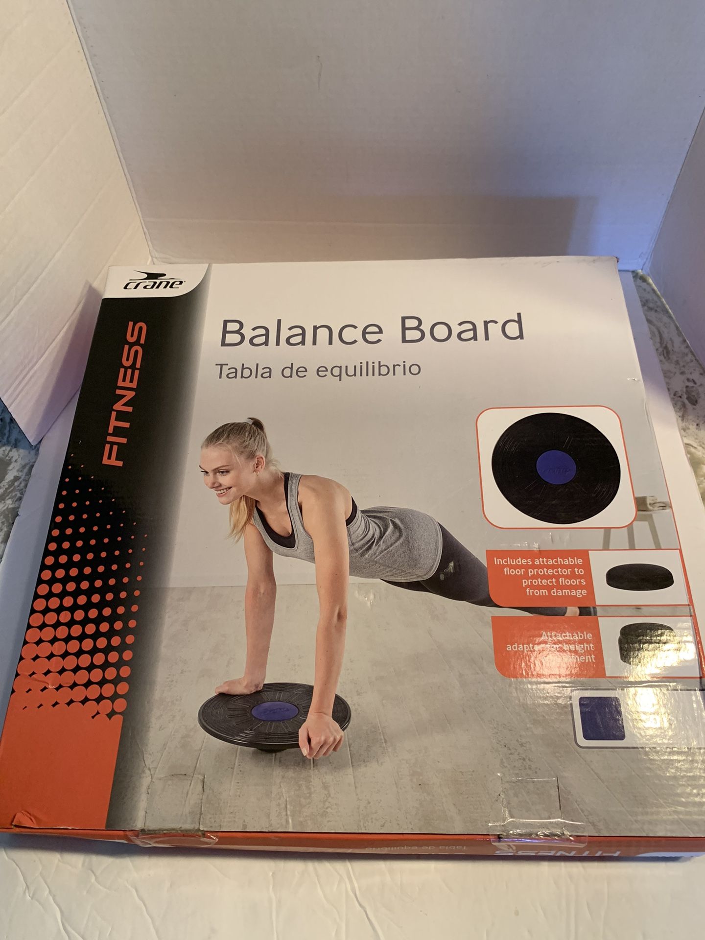 Crane 15 1/4” Balance Board Stretching/Exercise/Push Up/Planks 220.5 Lbs Blue