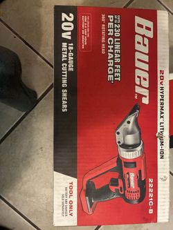 Bauer 20v 18 gauge metal cutting shears new