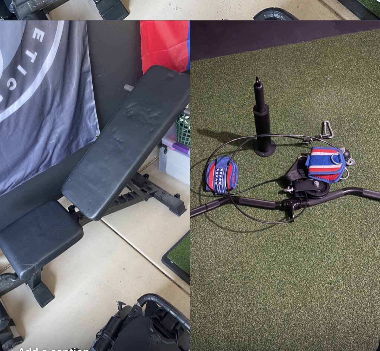 Adjustable Bench | Cable Curl Bar And Accessories