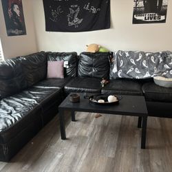 Leather sectional