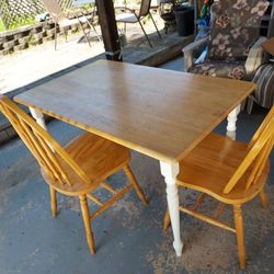 Dining table, 2 chairs