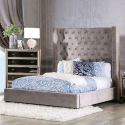CalKing Gary Tufted Bed Frame @Elegant Furniture