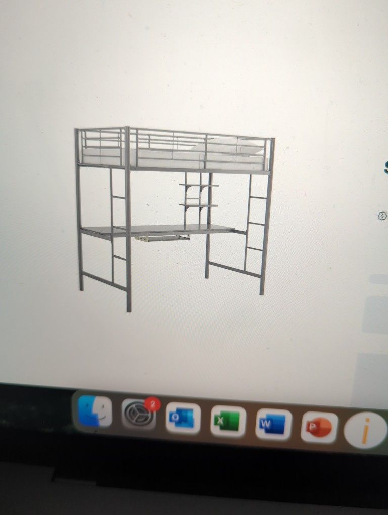 Metal Loft bed With Desk
