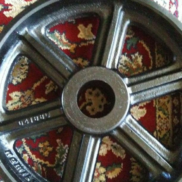 Vintage 12" Steel Caster 2" Center Hole By Hamilton Made In The USA 2" Hole Allows Use As a 25lb weight Plate.