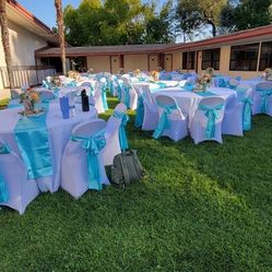 Turquoise Satin Table Runners