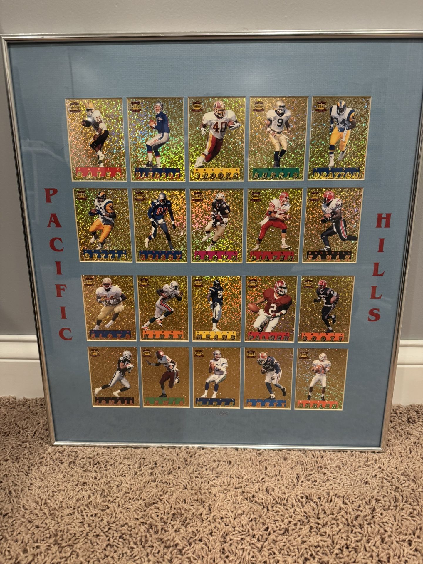 Pacific Collection Gold Leaf Football Cards.