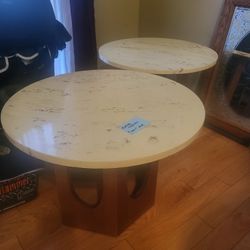 Marble Top Side Table Set (2)