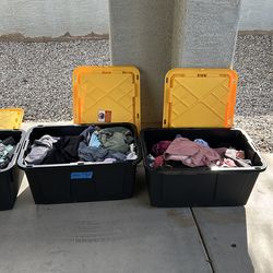 Bins of clothes-  cheap